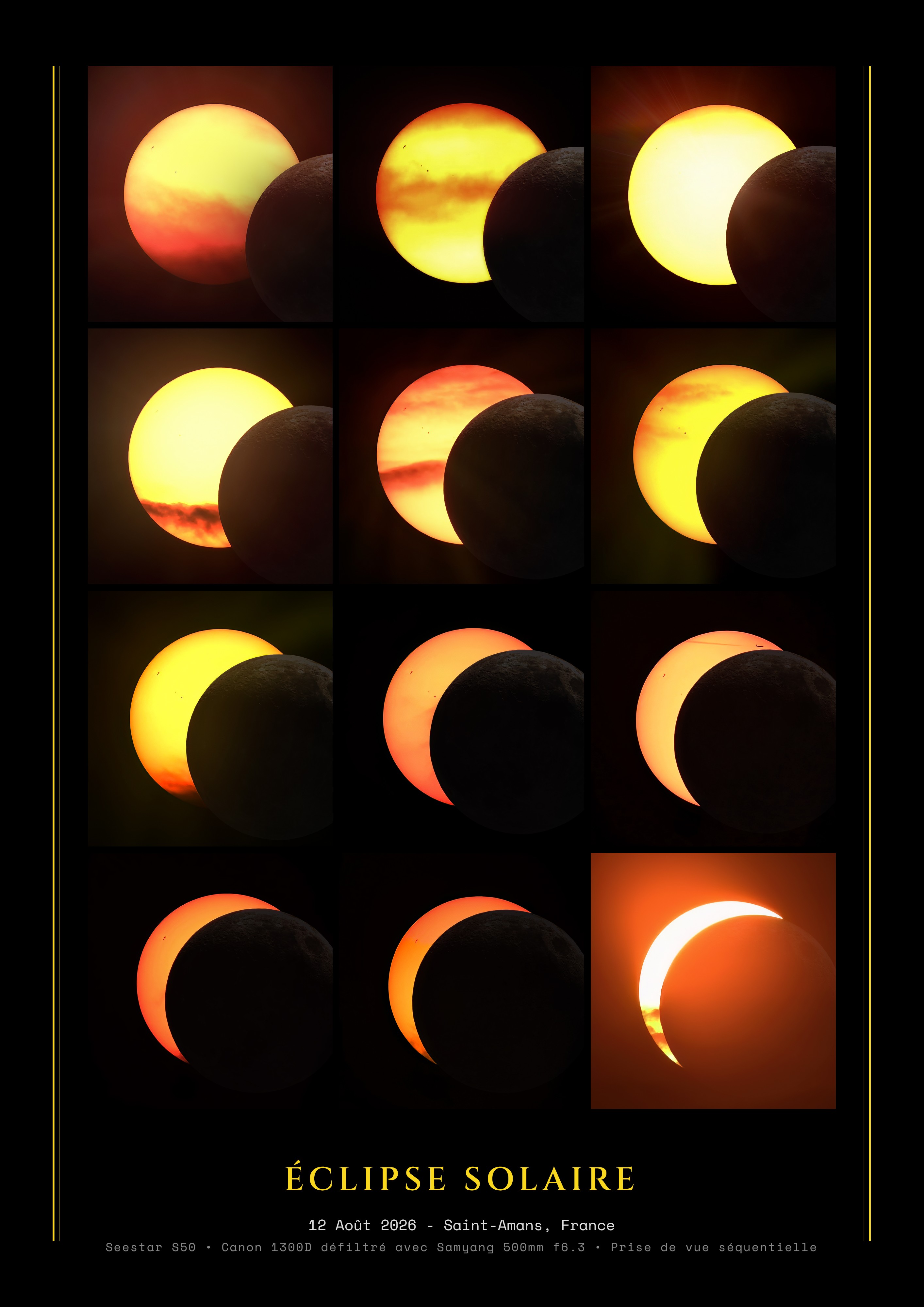 Eclipse 2026 - Prise de vue séquentielle
